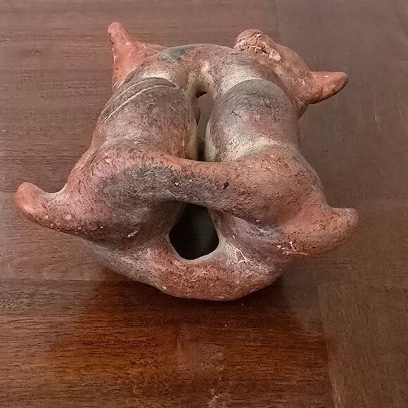 Vintage Colima Dancing Dogs Mexican Pottery Folk Art 6" - Picture 8 of 8